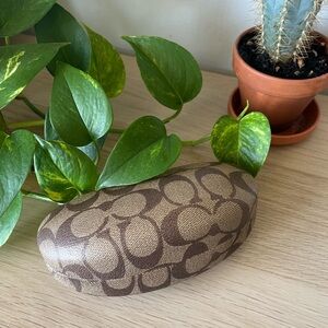 Coach Brown Patterned Eyeglass and Case